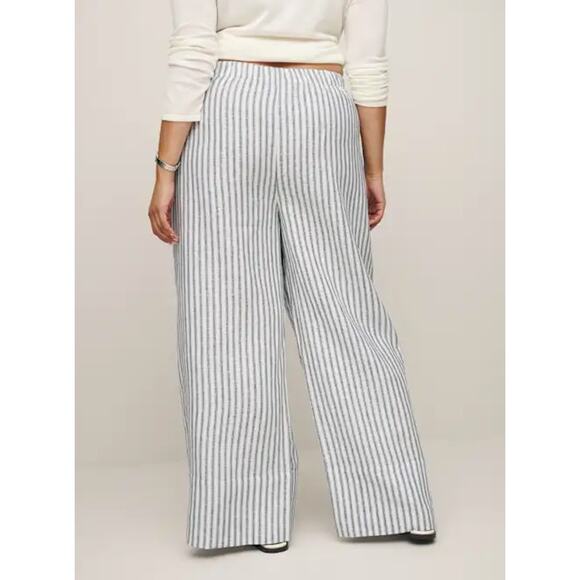 REFORMATION Fernando Linen Wide Leg Pants Antibes Stipe Sz 1X NWT {3A45} - Picture 3 of 9